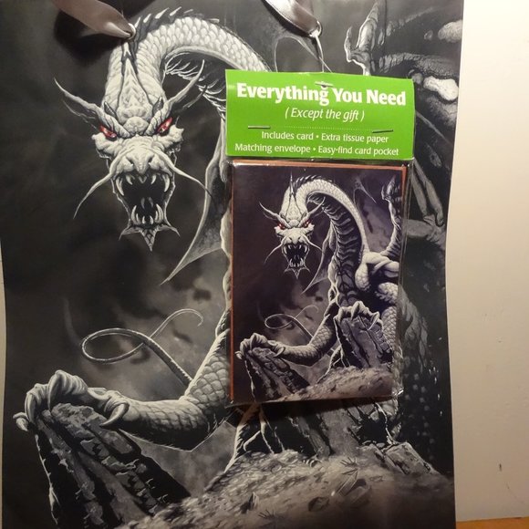 Tree-Free Dragon Gift Bag with Gift Card and Tissue Paper - Picture 3 of 3